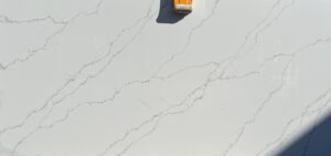 A macro shot of a quartz slab